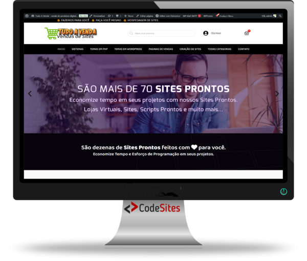 Super Loja Vitrine em WordPress + Elementor Produtos Digital 2025